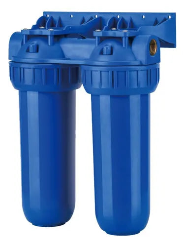 Porta Filtro Doble Azul 10" Conexión 3/4"