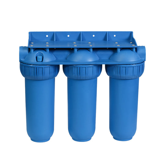 Porta Filtro Triple Azul 10" Conexión 3/4"